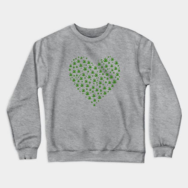 Marijuana in a heart shape Crewneck Sweatshirt by Florin Tenica